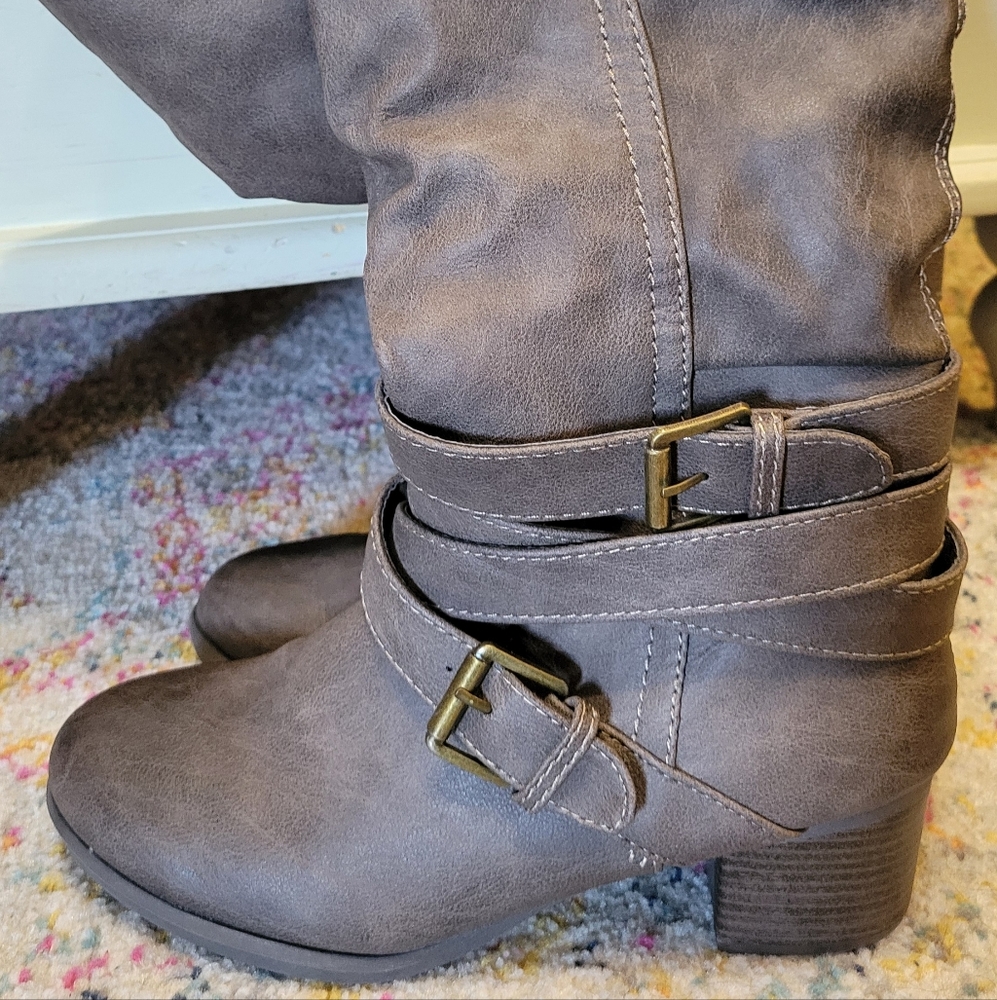 Mossimo Buckled Heeled Riding Boots